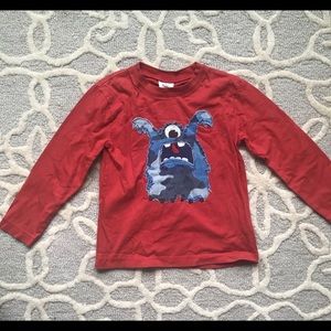 Mini Boden Monster Appliqué shirt